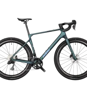 KTM Gravelator Prestige 2027 en color Dark Sea Matt, vista lateral completa sobre fondo blanco