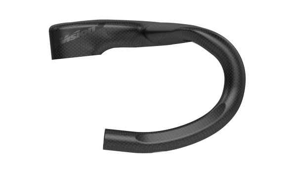 Manillar integrado FSA Vision Metron 5D ACR EVO en carbono, detalle de las manetas y cableado integrado
