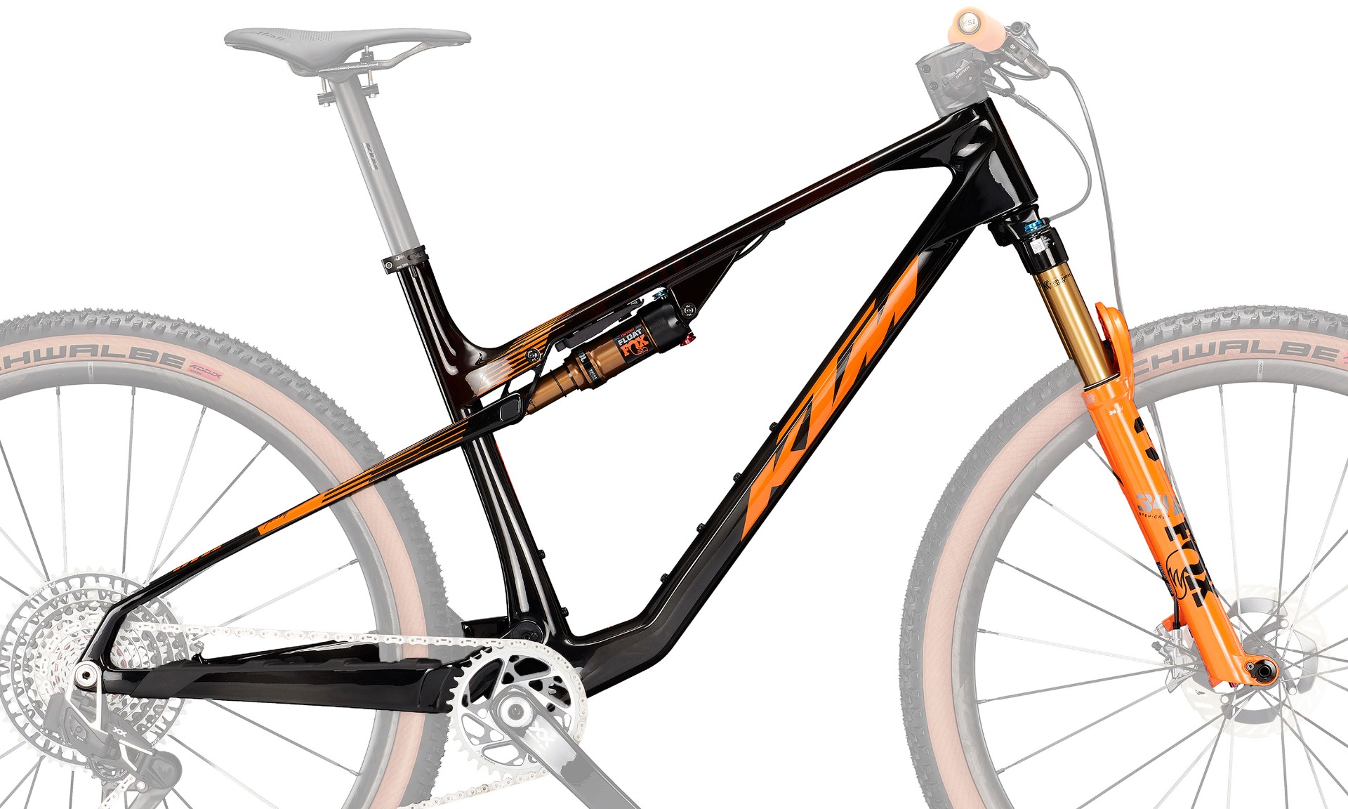 KIT CUADRO + HORQUILLA KTM SCARP MT EVO3 Transparent orange / on orange