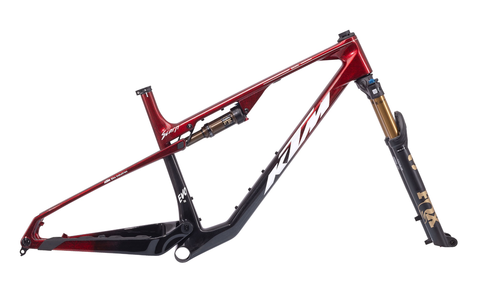 KIT CUADRO + HORQUILLA KTM SCARP MT EVO3 Crystal red/black/white