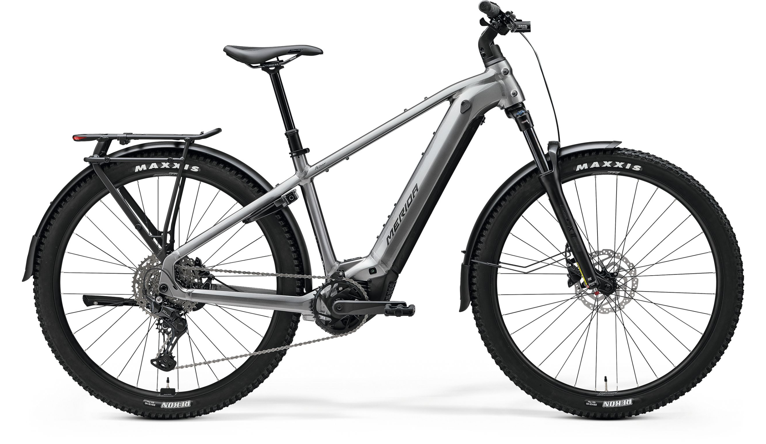 MERIDA EFLOAT CC 500 EQ 2026 en color GUNMETAL GREY, vista lateral completa