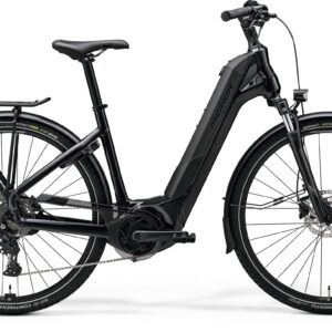 MERIDA EFLOAT CITY 400 EQ 2025 en color METALLIC BLACK, vista lateral completa