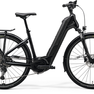 MERIDA EFLOAT CITY 600 EQ 2026 en color METALLIC BLACK, vista lateral completa