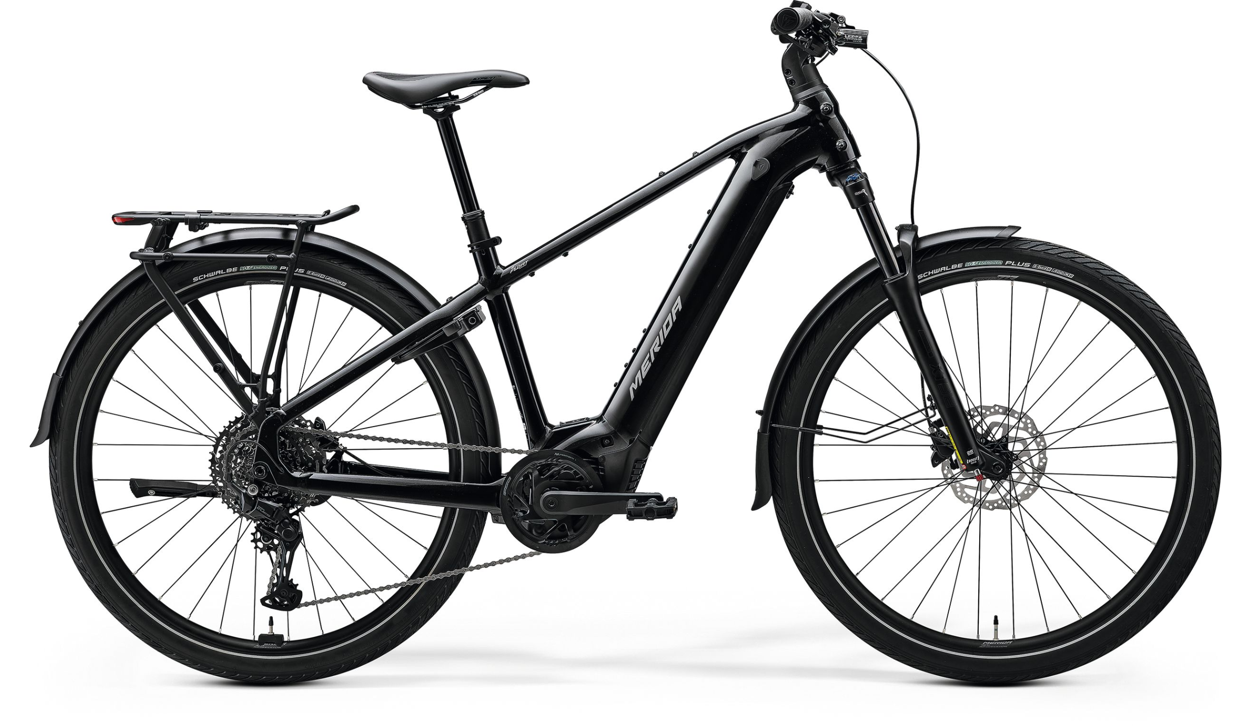 MERIDA EFLOAT TK 500 EQ 2026 en color METALLIC BLACK, vista lateral completa