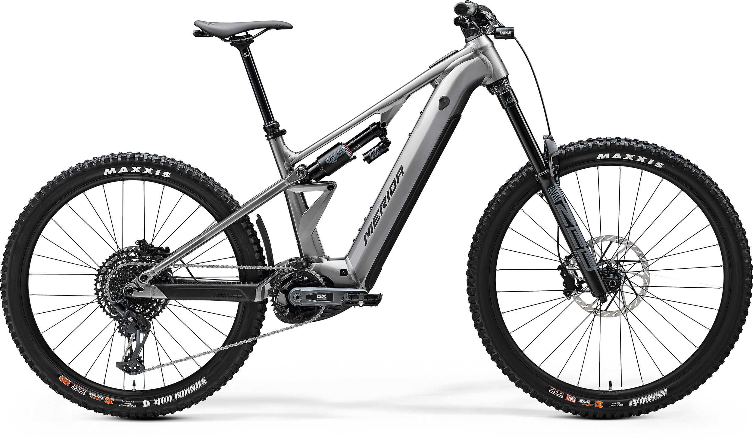 MERIDA EONE EIGHTY 700 2027 en color GUNMETAL GREY, vista lateral completa