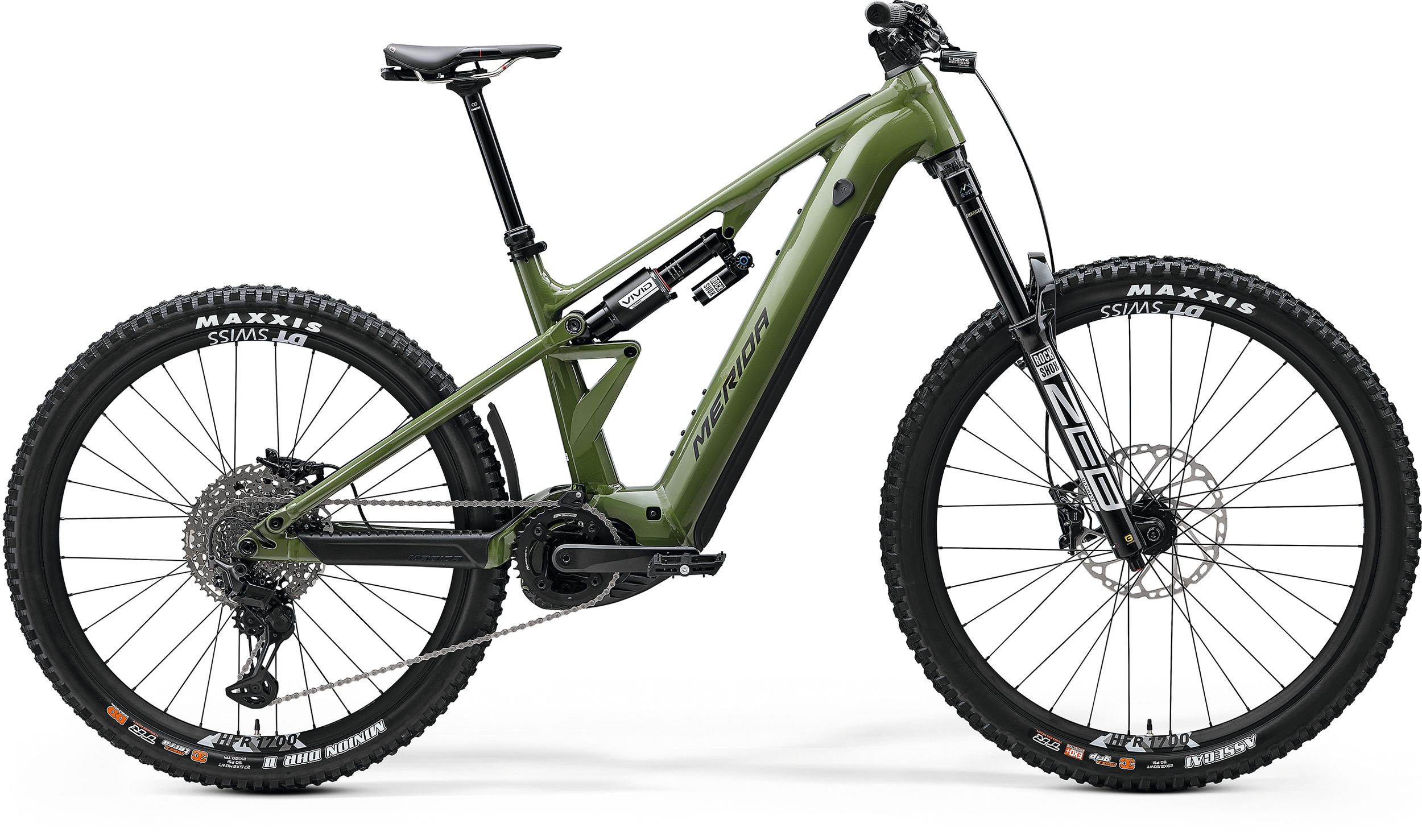 MERIDA EONE-EIGHTY 900 2025 en color ANACONDA GREEN, vista lateral completa