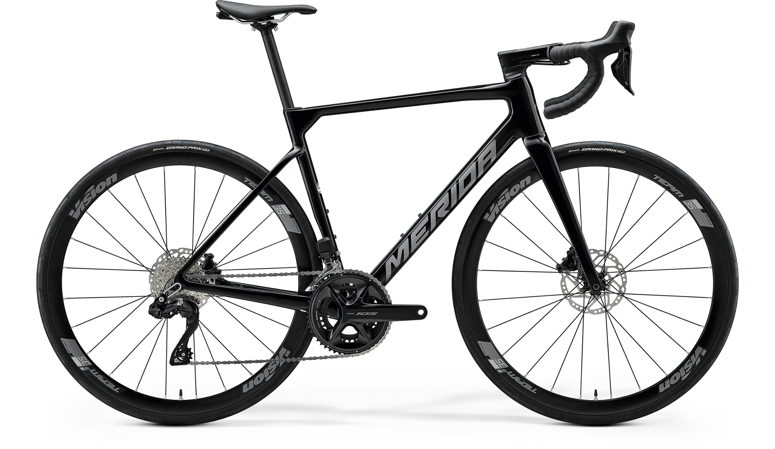 MERIDA SCULTURA 5000 2026 en color METALLIC BLACK, vista lateral de la bicicleta completa