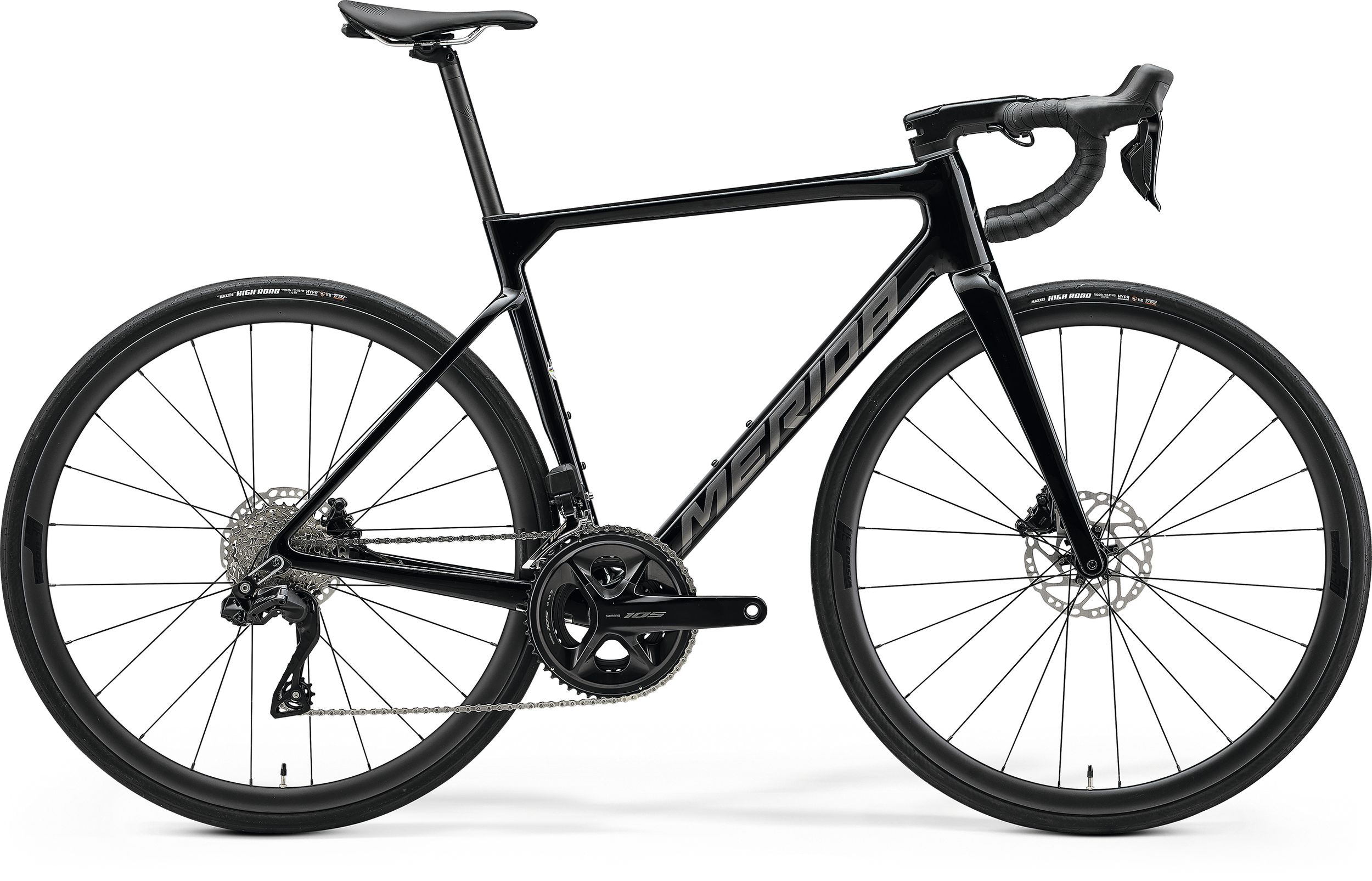 MERIDA SCULTURA 6000 2025 en color BLACK, vista lateral de la bicicleta completa