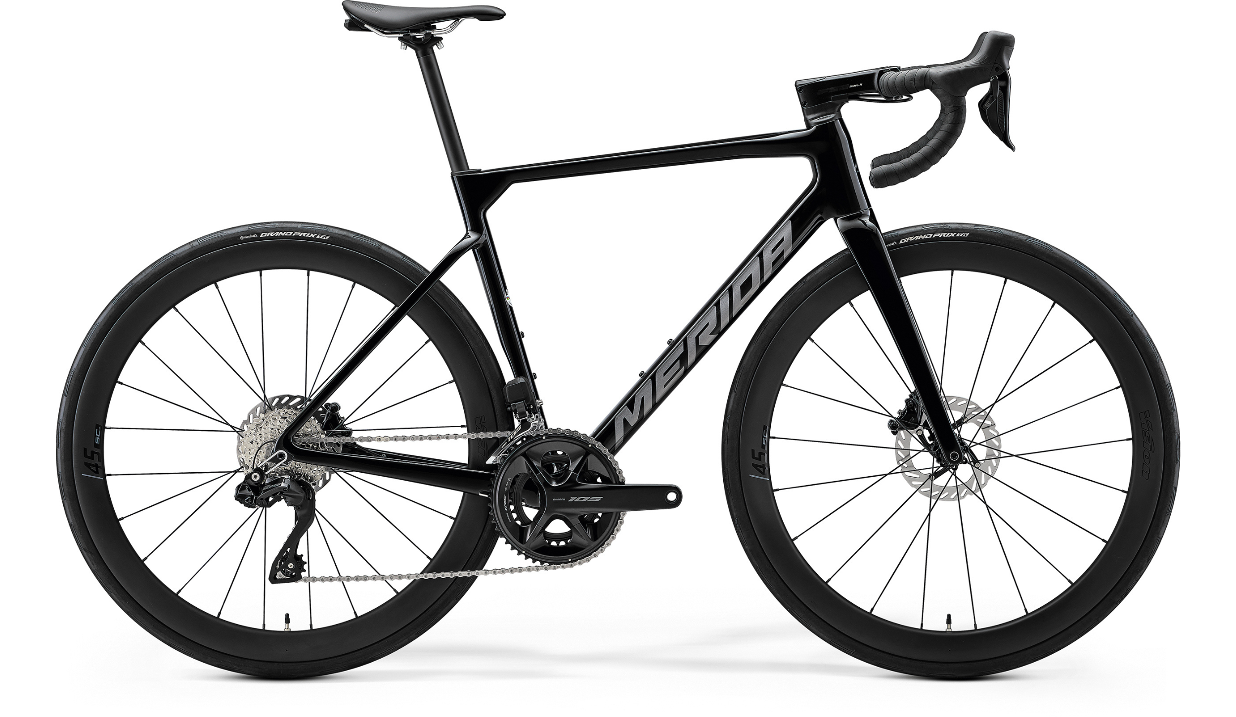 MERIDA SCULTURA 6000 2026 en color METALLIC BLACK, vista lateral de la bicicleta completa