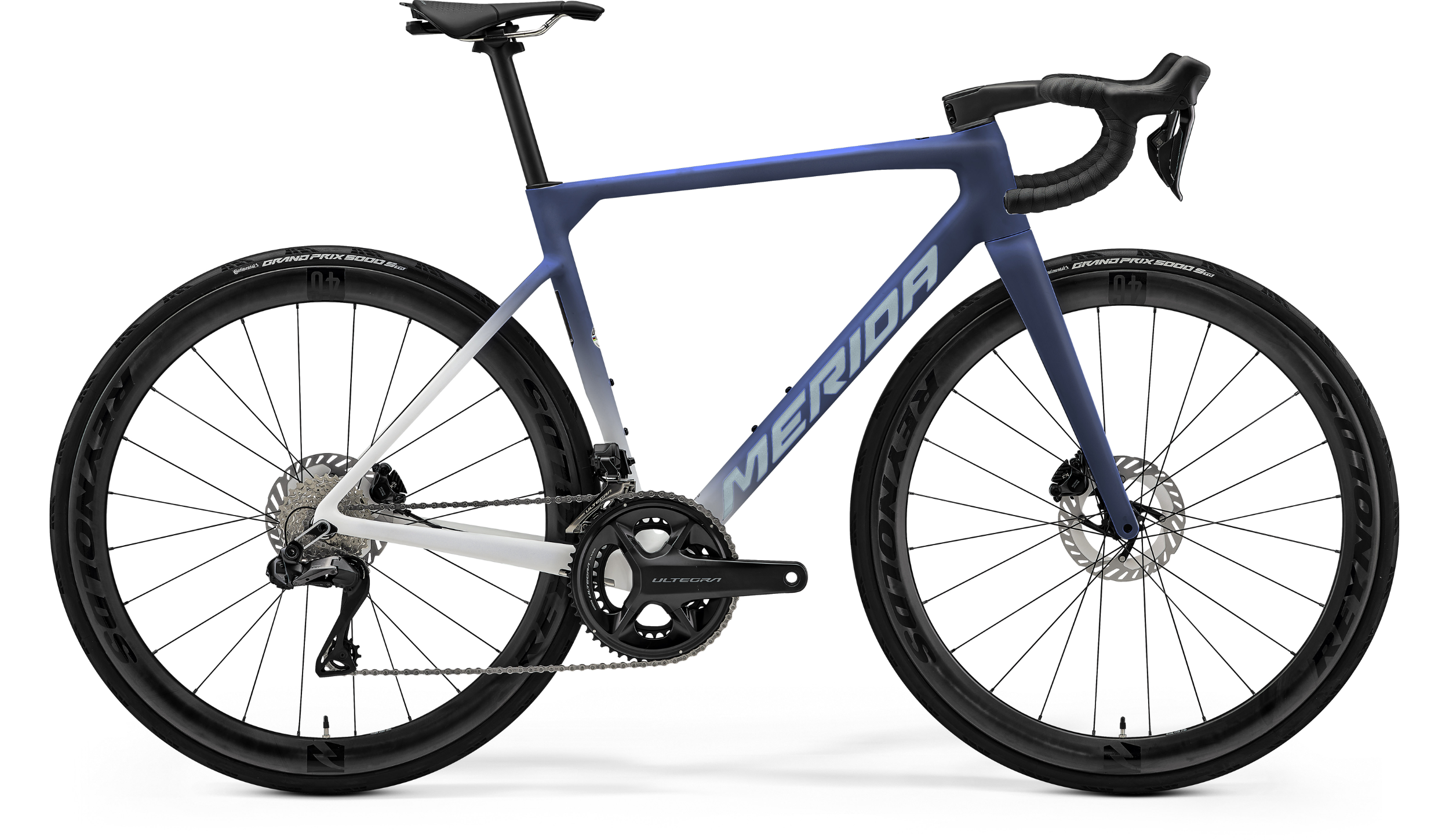 MERIDA SCULTURA 8000 2026 en color DUST BLUE, vista lateral de la bicicleta completa