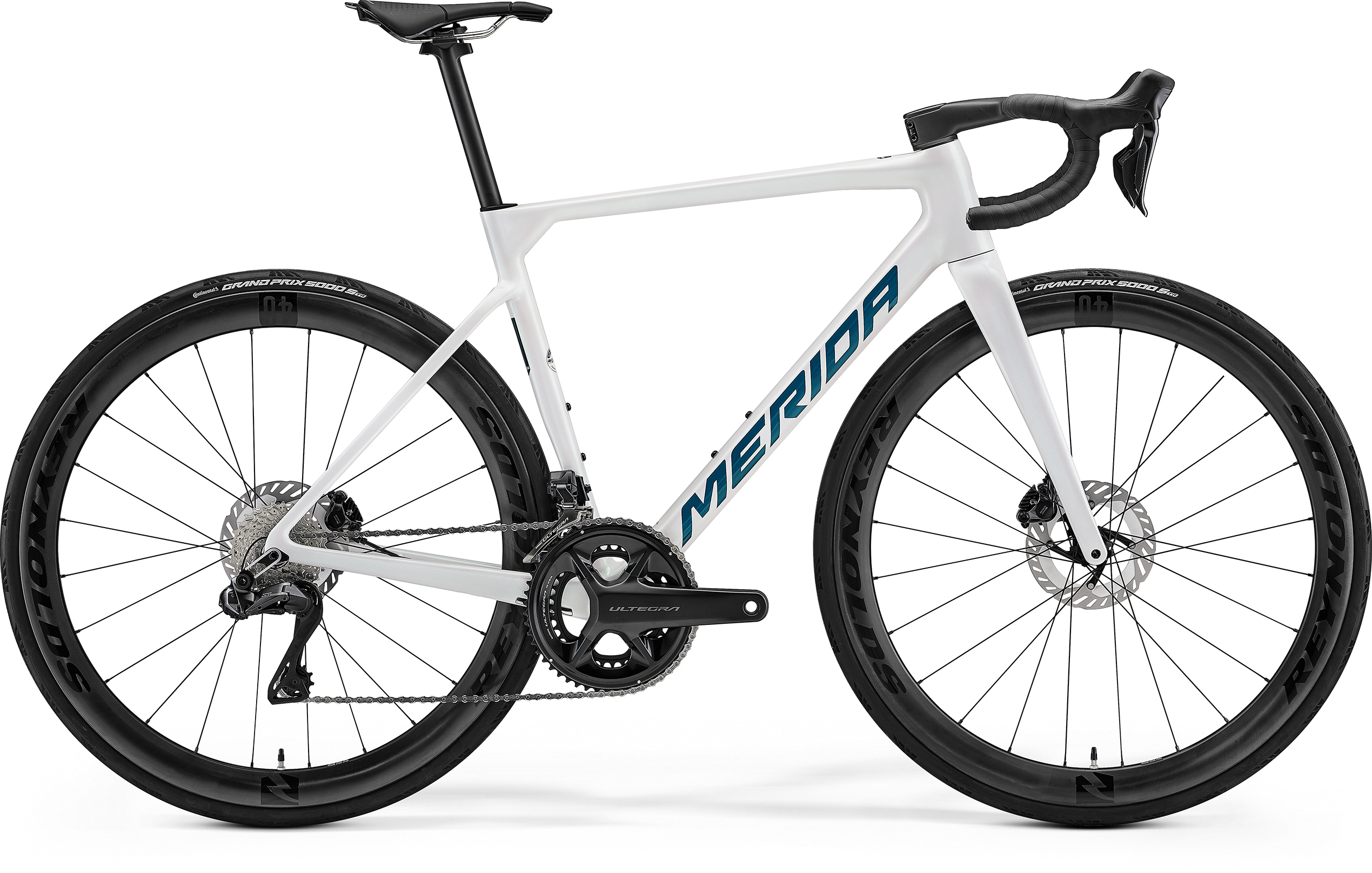MERIDA SCULTURA 8000 2027 en color PEARL WHITE, vista lateral completa