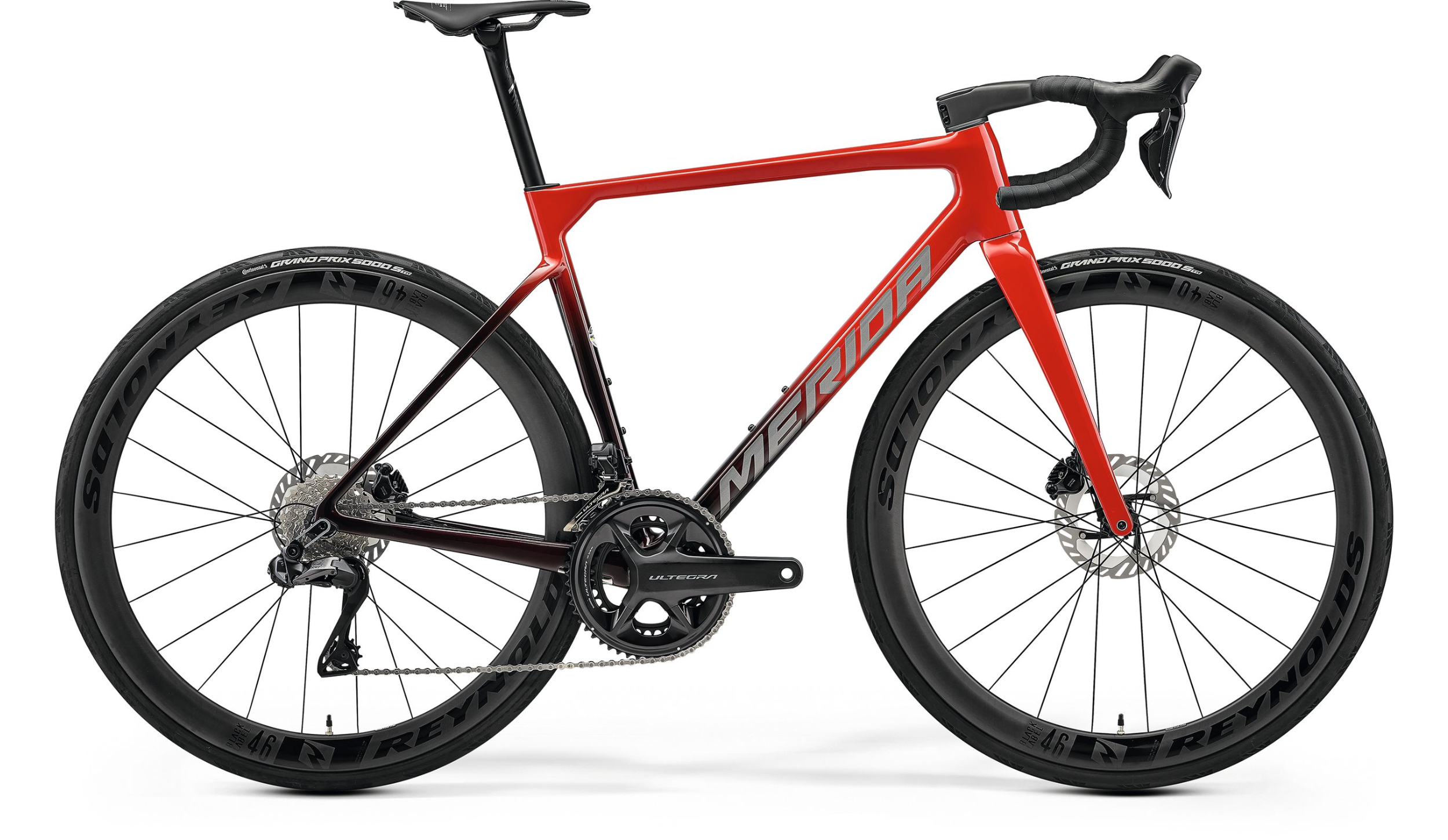 MERIDA SCULTURA 9000 2026 en color RED, vista lateral de la bicicleta completa