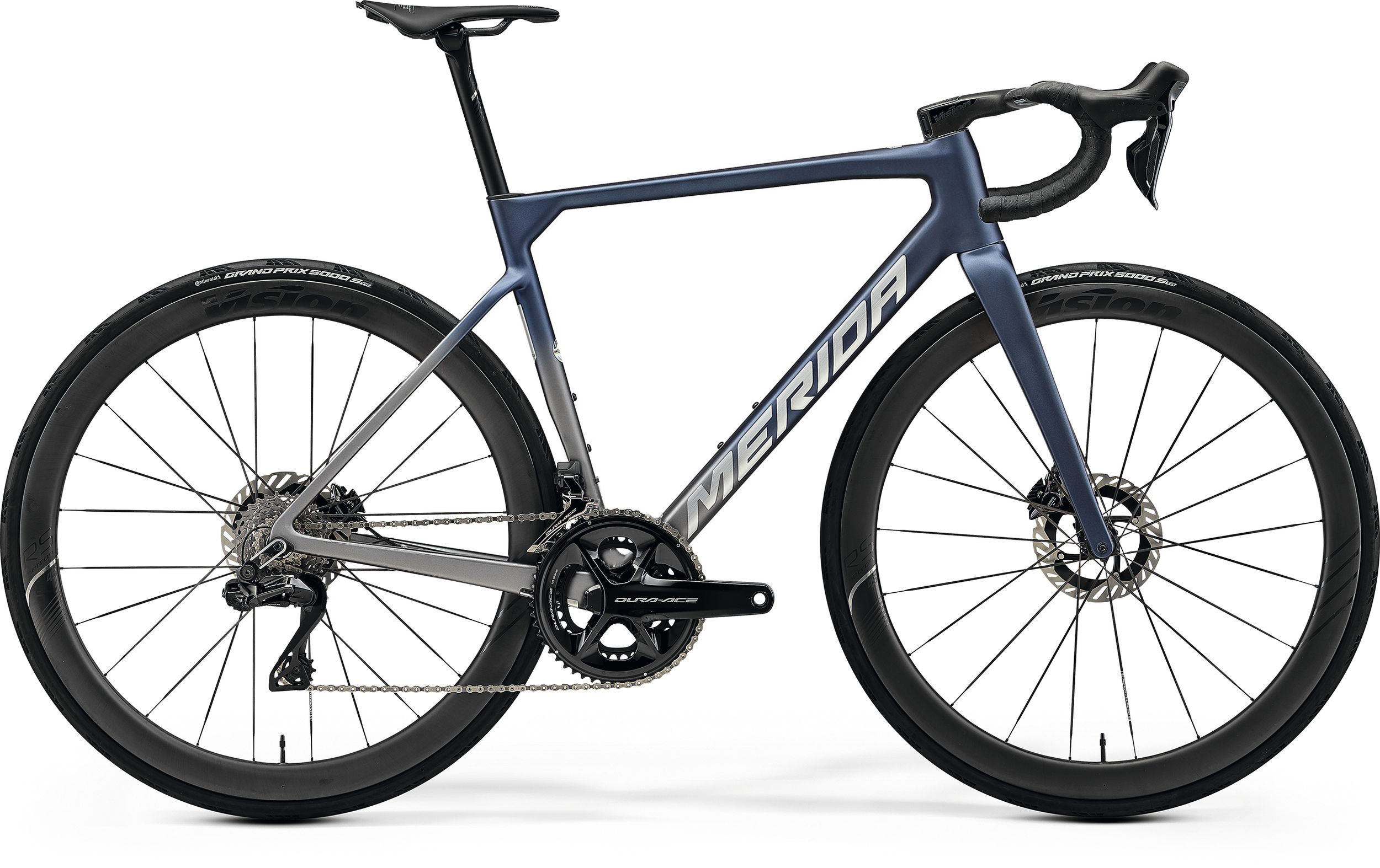 MERIDA SCULTURA TEAM 2026 en color SILK BLUE, vista lateral completa