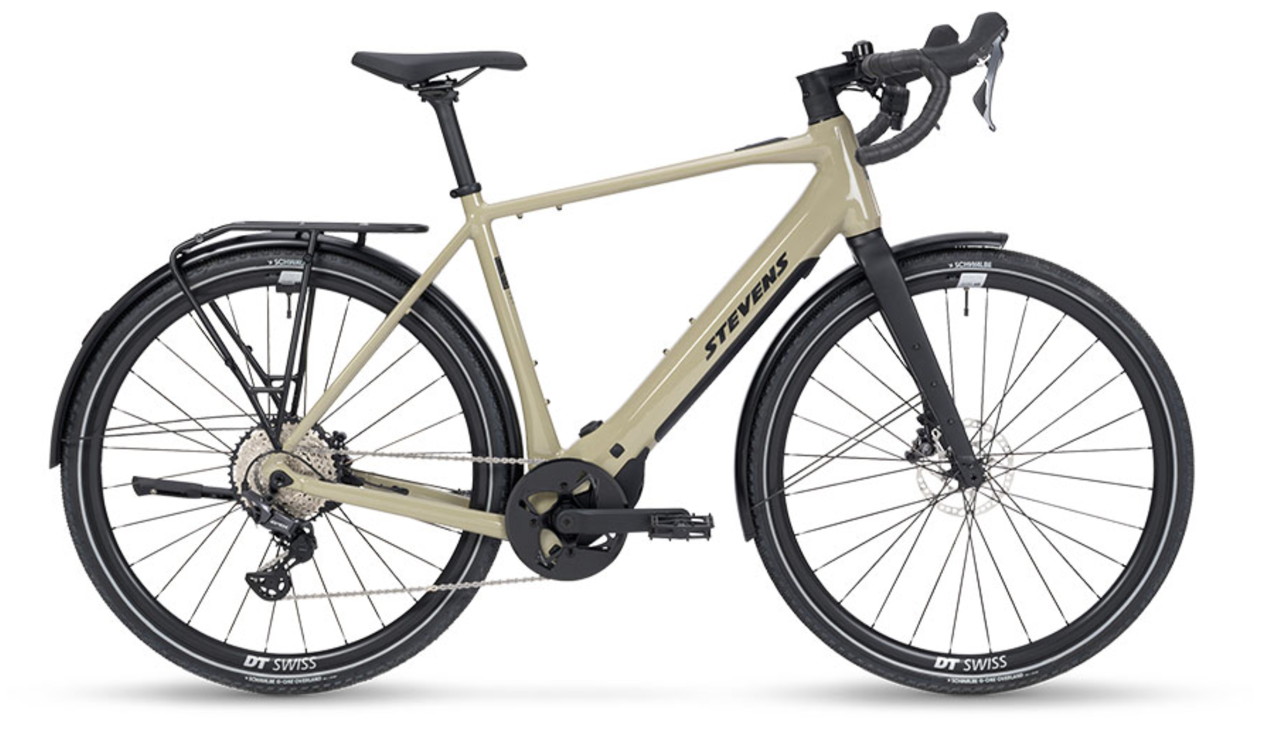 STEVENS E-GETAWAY 7.4.1 FEQ 2026 en color LIGHT KHAKI, vista lateral completa