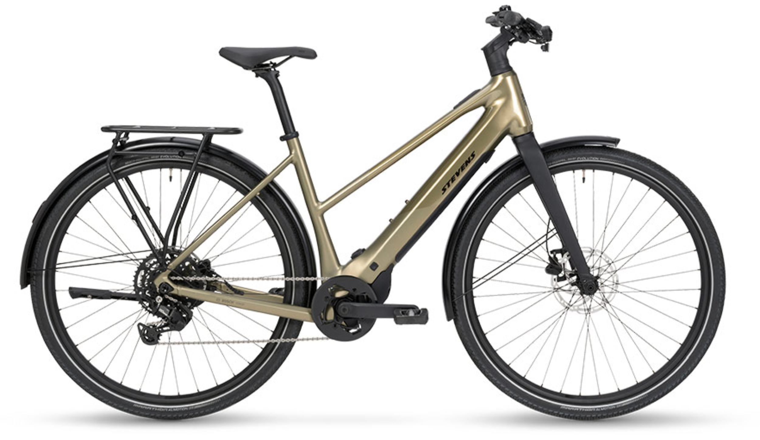 STEVENS E-LIVENZA 6.4.1 LT 2026 en color LIGHT OLIVE, vista lateral completa